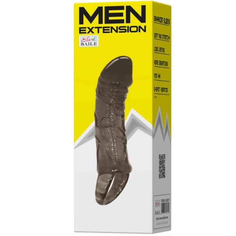 BAILE - GAINE DEXTENSION DE PÉNIS AVEC SANGLE POUR TESTICULES 11.5 CM - 7eme ciel