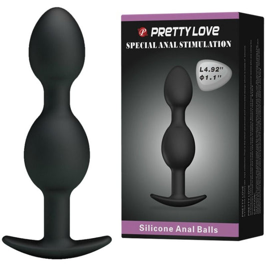 PRETTY LOVE - BALLES ANAL EN SILICONE 12.5 CM NOIRES - 7eme ciel
