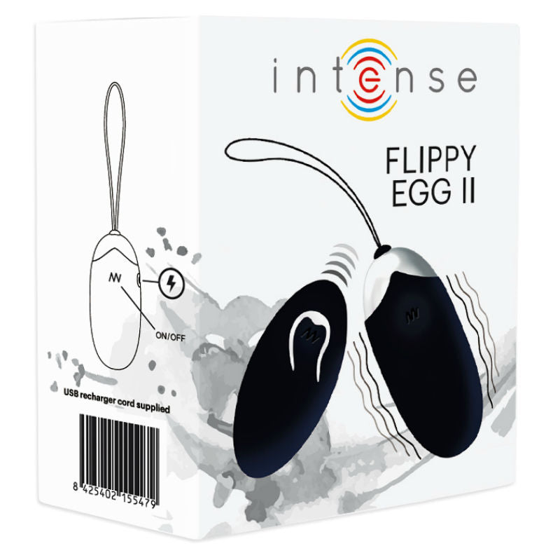 INTENSE - OEUF VIBRANT FLIPPY II AVEC TÉLÉCOMMANDE NOIR - 7eme ciel
