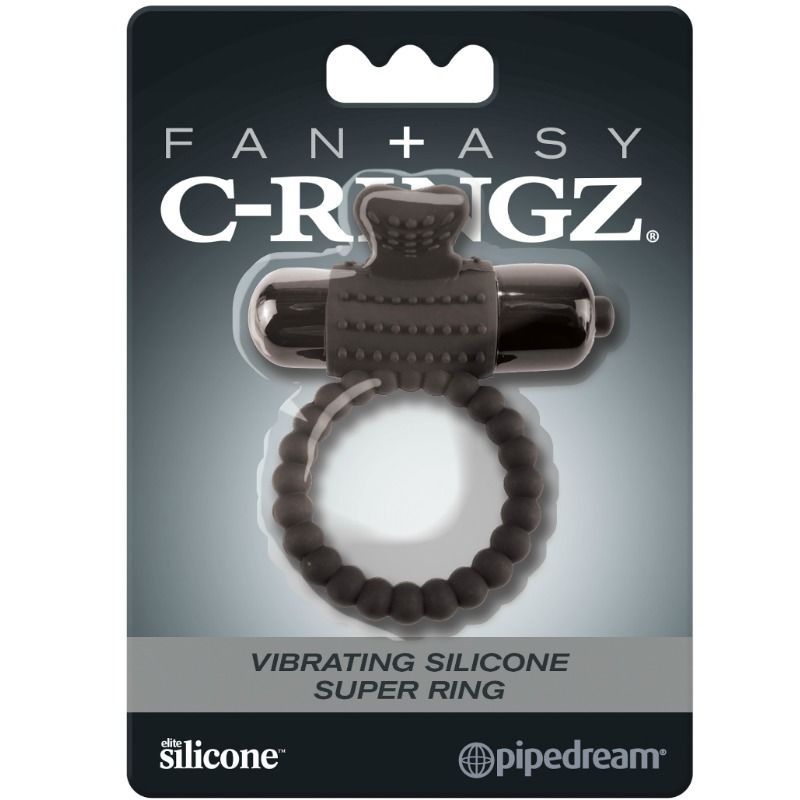 FANTASY C-RINGZ - ANNEAU VIBRANT EN SILICONE NOIR FANTASY C-RING - 7eme ciel