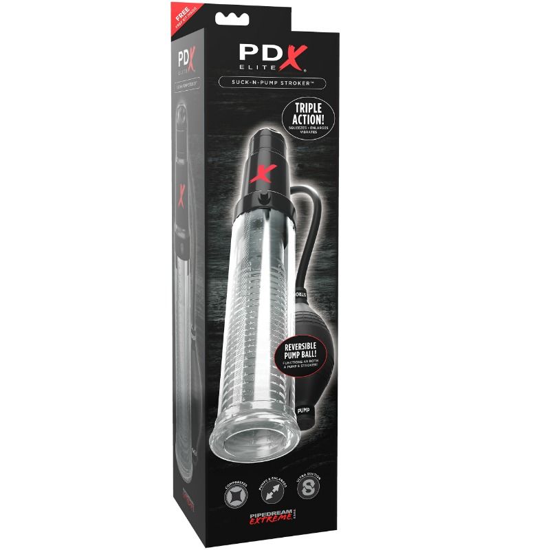 PDX ELITE - SUCK N PUMP STROKER MASTURBATEUR VIBRANT POMPE D'ASPIRATION - 7eme ciel