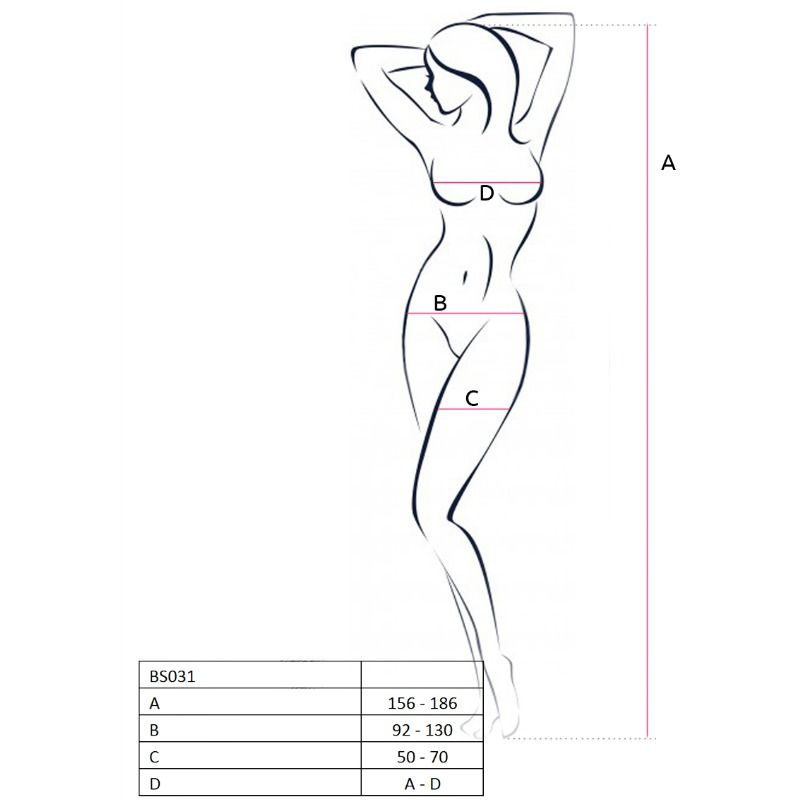 PASSION - FEMME BS031 BODYSTOCKING NOIR TAILLE UNIQUE - 7eme ciel