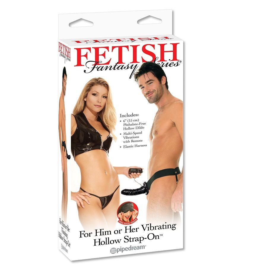 FETISH FANTASY SERIES - SANGLE CREUSE VIBRANTE POUR ELLE OU LUI NOIR - 7eme ciel