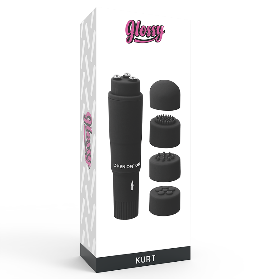 GLOSSY - MASSEUR DE POCHE KURT NOIR - 7eme ciel