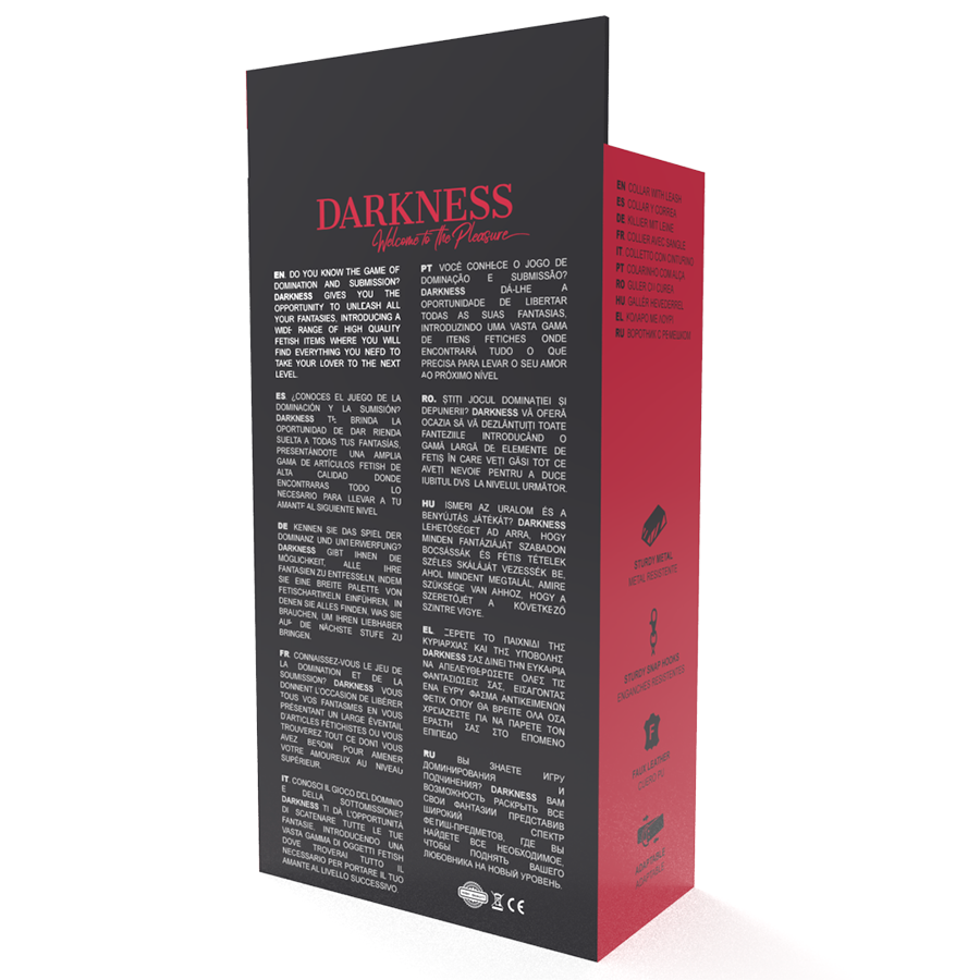 DARKNESS - COLLIER DE POSTURE AVEC CHAÎNE EN CUIR - 7eme ciel