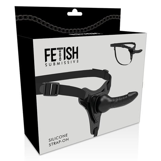 FETISH SUBMISSIVE HARNESS - SILICONE NOIR RÉALISTE 16 CM - 7eme ciel