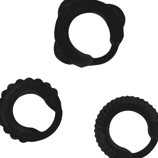ADDICTED TOYS - ENSEMBLE C-RING NOIR - 7eme ciel