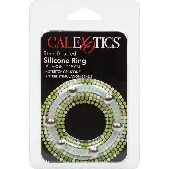 CALEXOTICS - BAGUE EN SILICONE PERLÉE ACIER XL - 7eme ciel