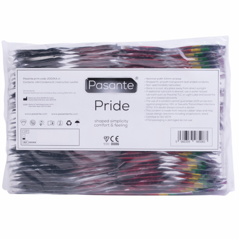 PASANTE - PRÉSERVATIFS FORMAT GAY PRIDE 144 PACK - 7eme ciel