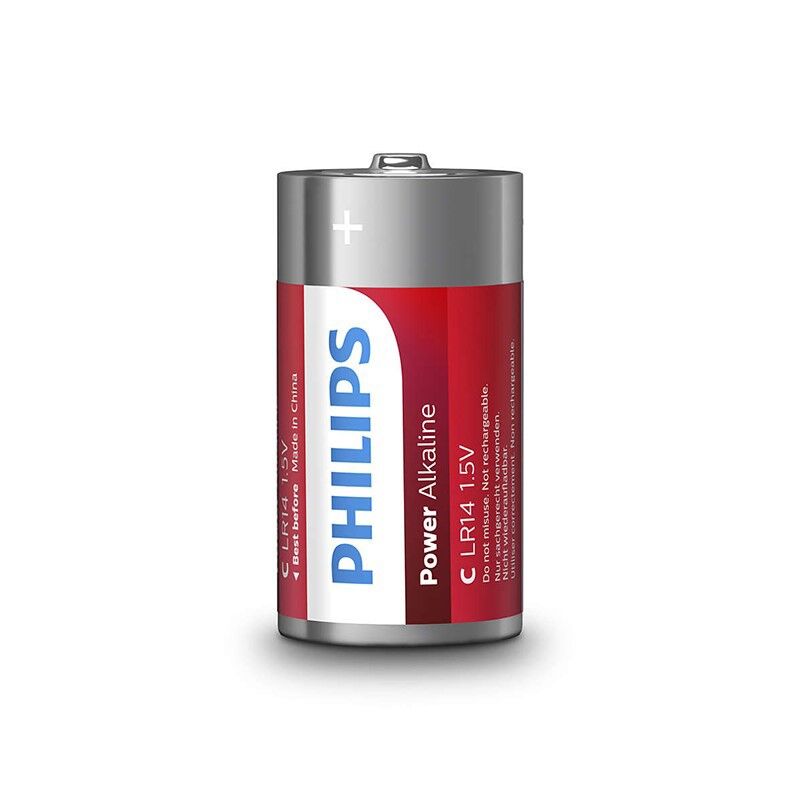 PHILIPS - PLAQUETTE PHILIPS POWER ALCALINE PILA C LR14 * 2 - 7eme ciel