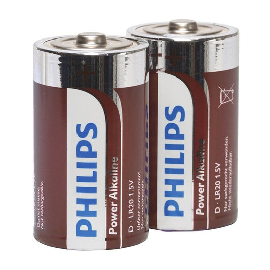 PHILIPS - BLISTER POWER ALCALINE PILA D LR20 * 2 - 7eme ciel