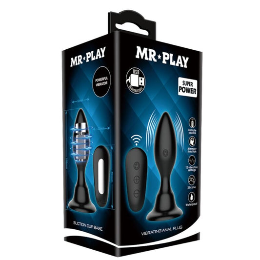 MR PLAY - PLUG ANAL AVEC TÉLÉCOMMANDE VIBRATION NOIRE - 7eme ciel