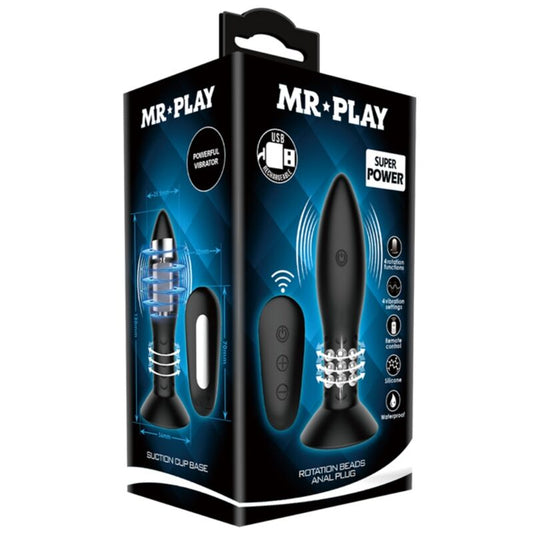 MR PLAY - PLUG AVEC TÉLÉCOMMANDE BILLES TOURNANTES NOIRES - 7eme ciel