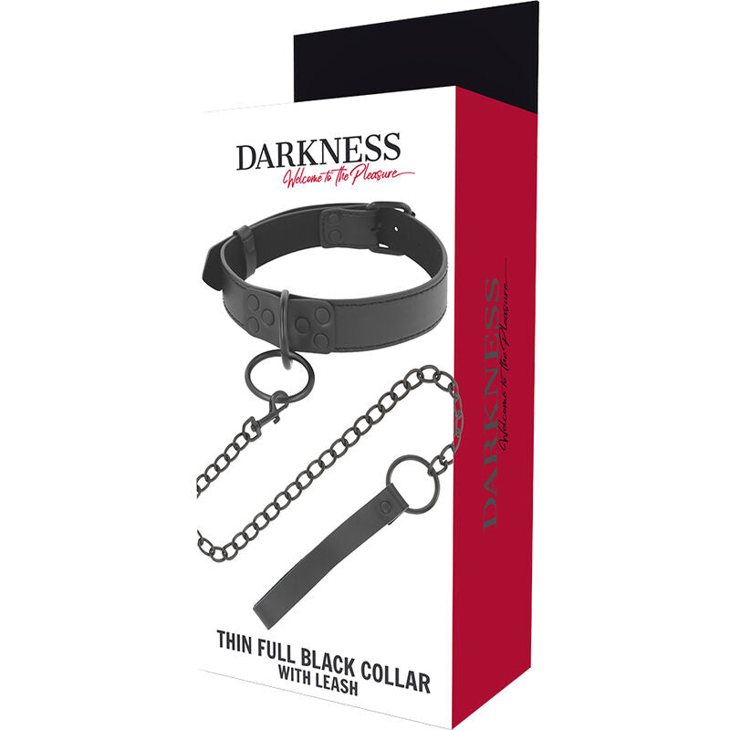 DARKNESS - COLLIER NOIR AVEC CHAÎNE - 7eme ciel