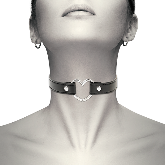 COQUETTE CHIC DESIRE - COLLIER CUIR VEGAN FEMME ACCESSOIRE COEUR - 7eme ciel