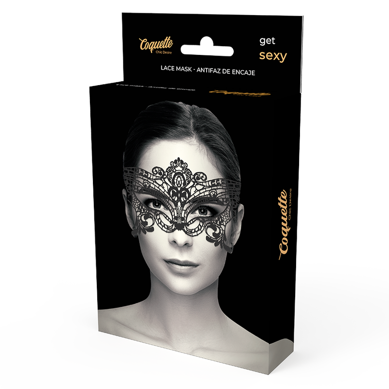 COQUETTE CHIC DESIRE - MASQUE LARGE EN DENTELLE NOIRE - 7eme ciel