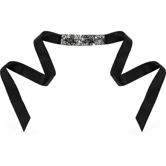 COQUETTE CHIC DESIRE - MASQUE EN DENTELLE NOIRE AVEC RUBAN - 7eme ciel