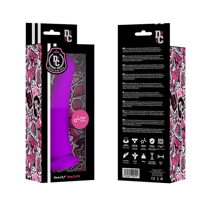 DELTA CLUB - TOYS GODE MÉDICAL LILAS SILICONE 17 CM -O- 3 CM - 7eme ciel