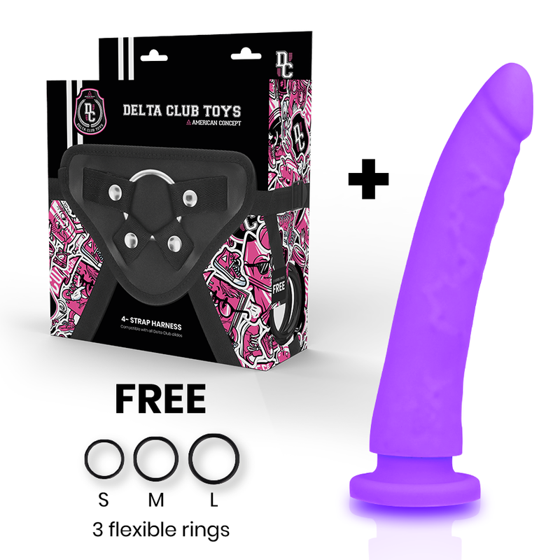 DELTA CLUB - TOYS ARNES + DONG SILICONE VIOLET 20 CM -O- 4 CM - 7eme ciel