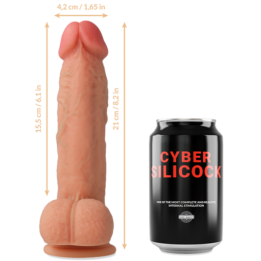 CYBER SILICOCK - STRAP-ON SAUL SILICONE LIQUIDE AVEC 3 ANNEAUX GRATUITS 15.5 CM -O- 4.2 CM - 7eme ciel