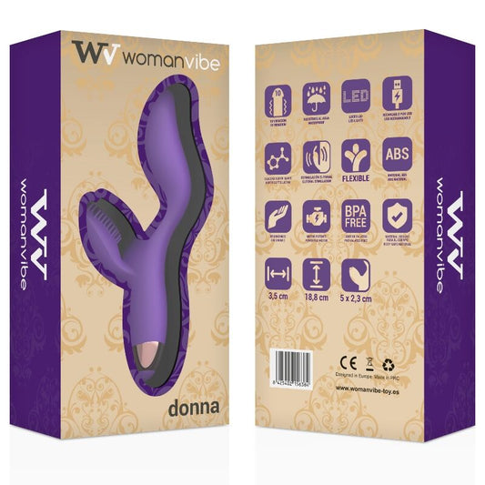 WOMANVIBE - VIBRATEUR EN SILICONE RECHARGEABLE DONNA - 7eme ciel