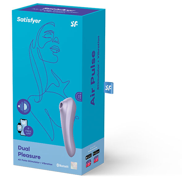 SATISFYER - VIBRATEUR DUAL PLEASURE AIR PULSE MAUVE - 7eme ciel