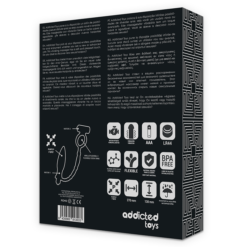 ADDICTED TOYS - PLUG ANAL AVEC ANNEAU VIBRANT - 7eme ciel