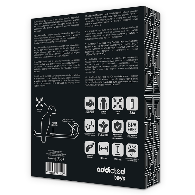 ADDICTED TOYS - PLUG ANAL AVEC ANNEAU EN SILICONE NOIR 12 CM - 7eme ciel