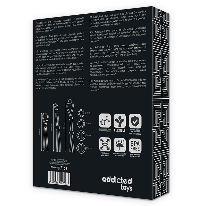 ADDICTED TOYS - ENSEMBLE DANNEAU PÉNIAL FLEXIBLE EN SILICONE 7 PIÈCES - 7eme ciel