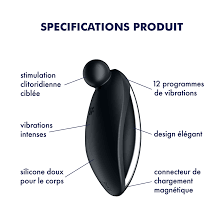SATISFYER - SPOT ON 2 VIBRATEUR LAY-ON NOIR - 7eme ciel