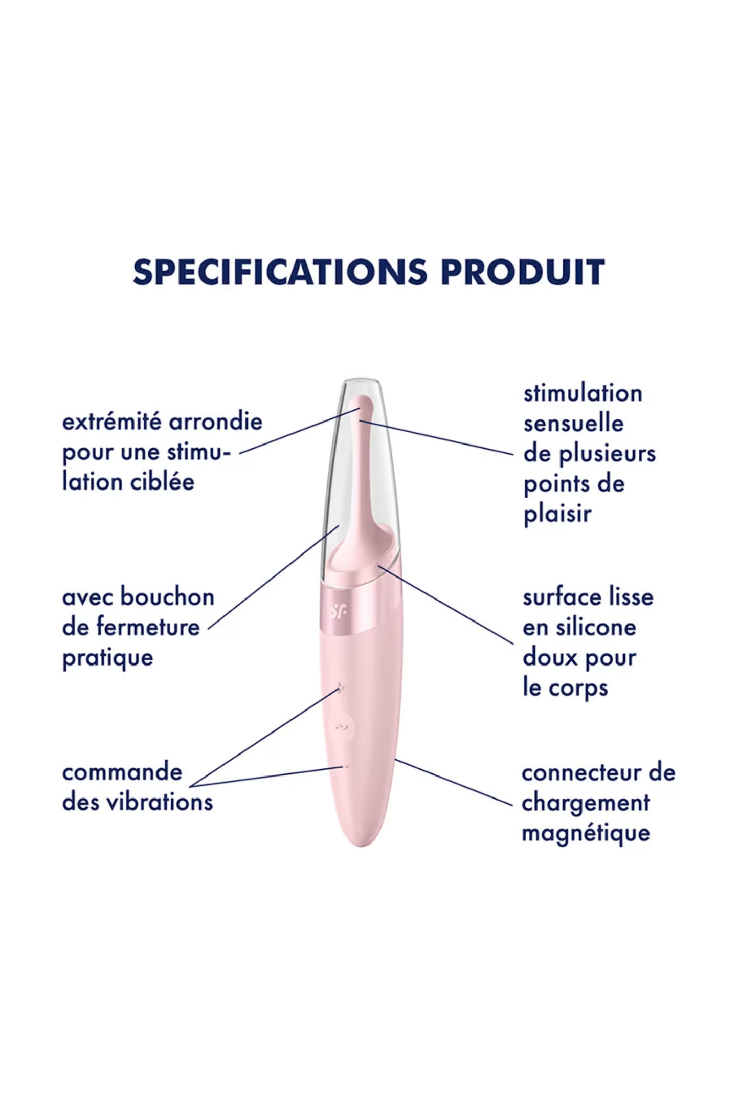SATISFYER - VIBRATEUR  POINTE DE CLIT TWIRLING DELIGHT ROSE