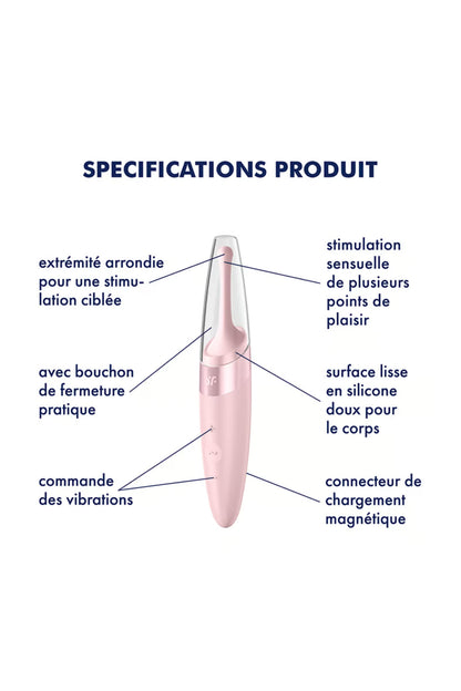 SATISFYER - VIBRATEUR  POINTE DE CLIT TWIRLING DELIGHT ROSE