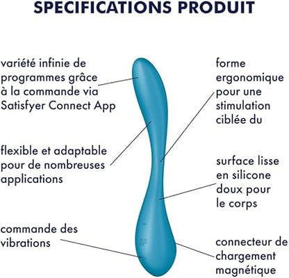 SATISFYER - VIBRATEUR MULTI G-SPOT FLEX 5 BLEU