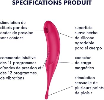 SATISFYER - APPLICATION DE STIMULATEUR ET VIBRATEUR TWIRLING PRO+ ROUGE - 7eme ciel