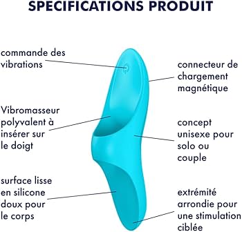 SATISFYER - VIBRATEUR  DOIGTS TEASER LUMIÈRE BLEUE
