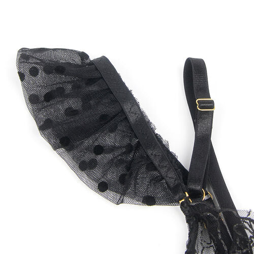 SUBBLIME - 957483 ENSEMBLE SOUTIEN-GORGE ET JARRETELLE EN DENTELLE NOIR S/M