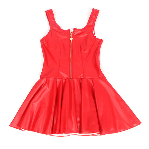 SUBBLIME - 957681 ROBE EN CUIR AVEC FERMETURE ÉCLAIR COEUR ROUGE S/M