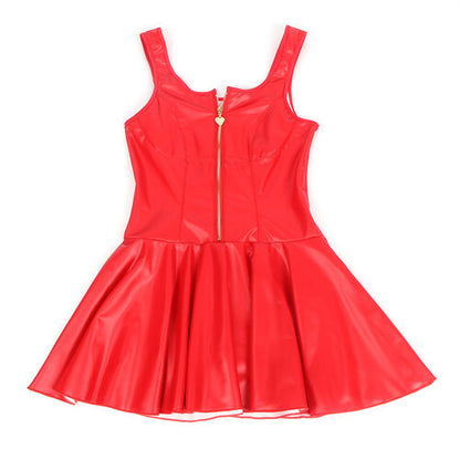 SUBBLIME - 957681 ROBE EN CUIR AVEC FERMETURE ÉCLAIR COEUR ROUGE S/M