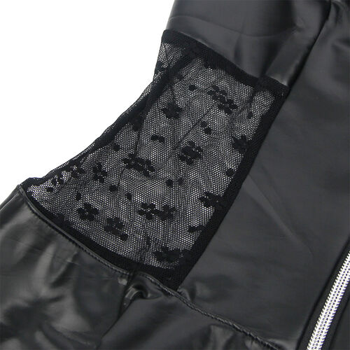 SUBBLIME - 957704 ROBE EN CUIR À FERMETURE ÉCLAIR EN DENTELLE NOIRE S/M