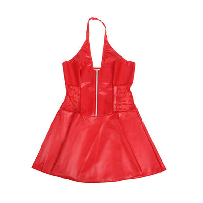 SUBBLIME - 957728 ROBE EN CUIR À FERMETURE ÉCLAIR EN DENTELLE ROUGE S/M