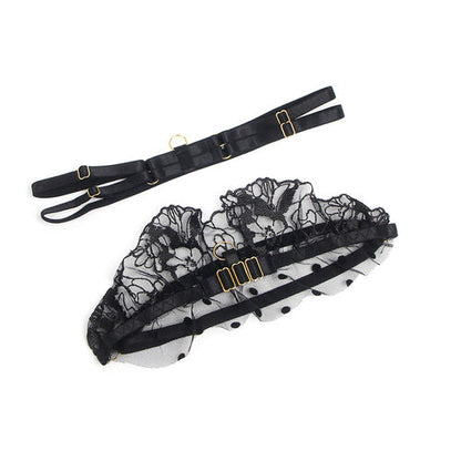 SUBBLIME - 957483 ENSEMBLE SOUTIEN-GORGE ET JARRETELLE EN DENTELLE NOIR S/M