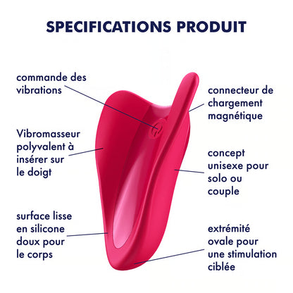 SATISFYER - VIBRATEUR  DOIGTS HIGH FLY FUCHSIA