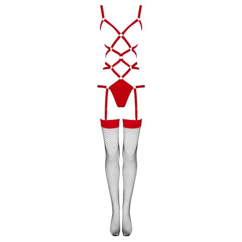 LIVCO CORSETTI FASHION - THIARA LC 20213 ENSEMBLE CORPS + BAS ROUGE S/M