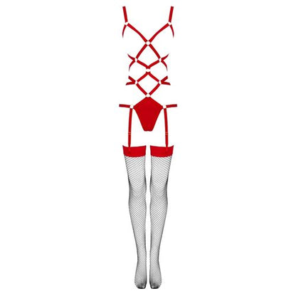 LIVCO CORSETTI FASHION - THIARA LC 20213 ENSEMBLE CORPS + BAS ROUGE S/M