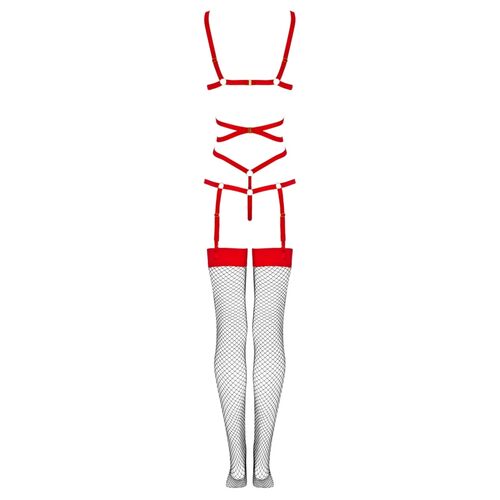 LIVCO CORSETTI FASHION - THIARA LC 20213 ENSEMBLE CORPS + BAS ROUGE S/M