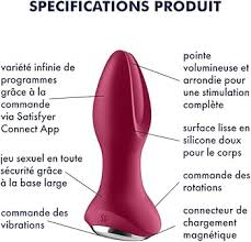 SATISFYER - ROTATOR PLUG 1+ APPLICATION VIBRANTE ROUGE - 7eme ciel