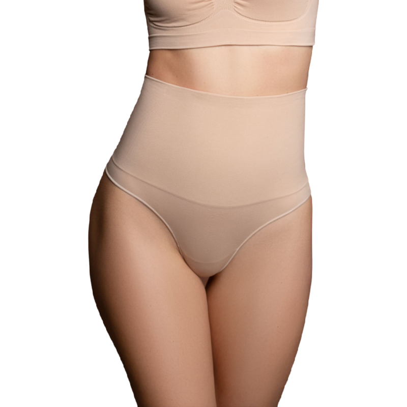 BYE-BRA - FAONNEUR SANS POINTS STYLE STRING BEIGE TAILLE S - 7eme ciel