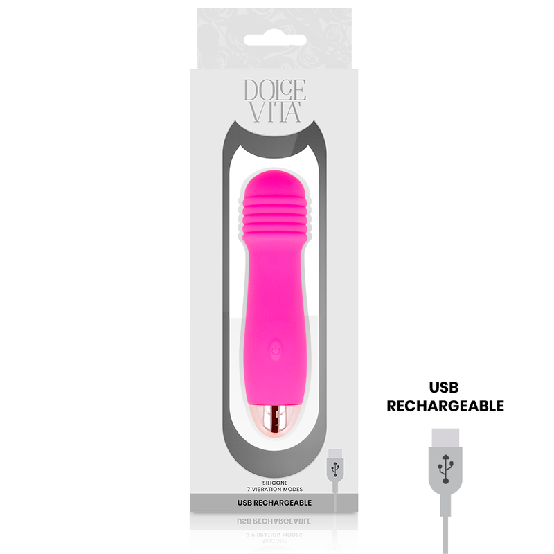DOLCE VITA - VIBRATEUR RECHARGEABLE TROIS ROSE 7 VITESSES - 7eme ciel