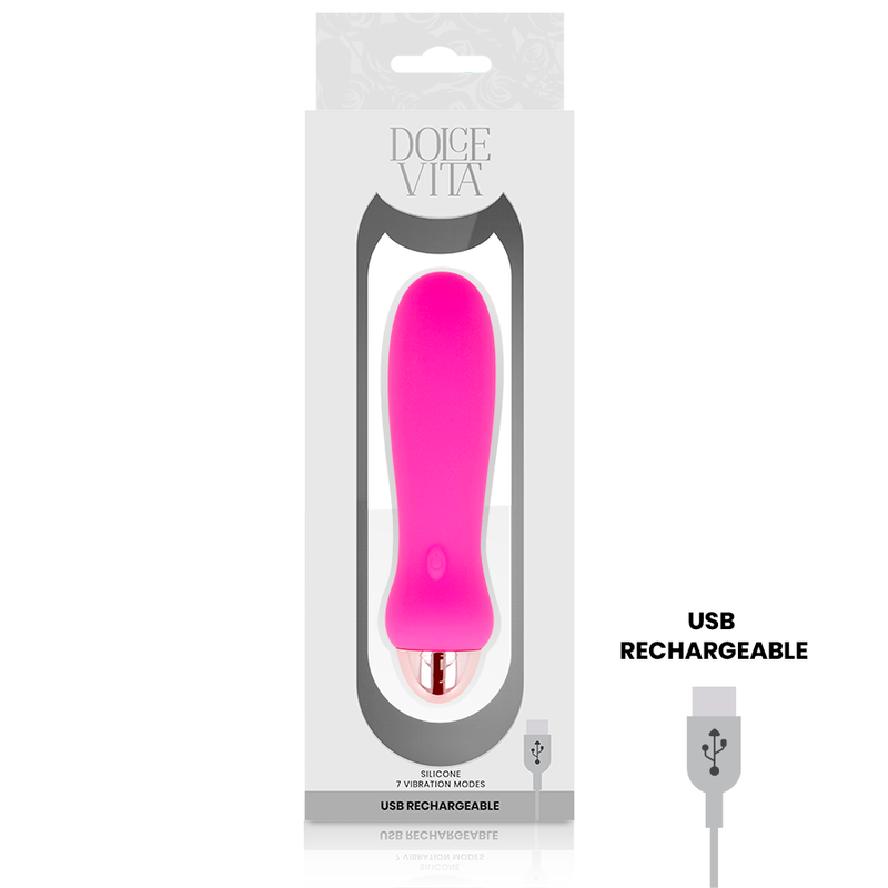 DOLCE VITA - VIBRATEUR RECHARGEABLE CINQ ROSE 7 VITESSES - 7eme ciel