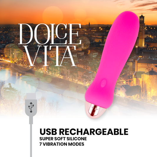 DOLCE VITA - VIBRATEUR RECHARGEABLE CINQ ROSE 7 VITESSES - 7eme ciel